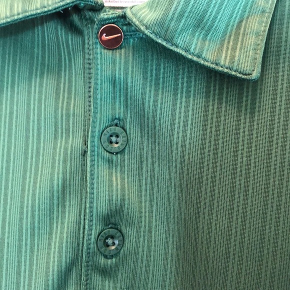 Nike Green Dri-Fit Shirt White Trim Size M - Picture 4 of 8